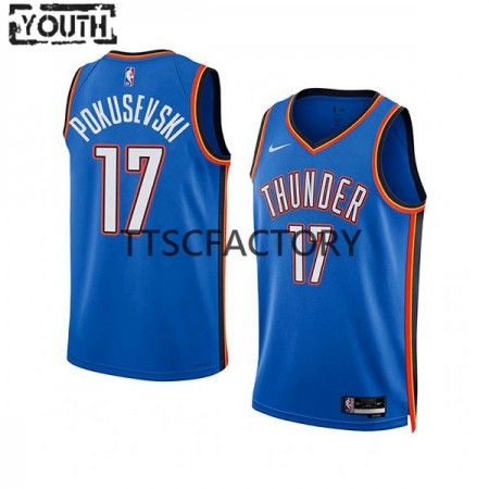 Dres Oklahoma City Thunder Aleksej Pokusevski 17 Nike 2022-23 Icon Edition Plava Swingman - Dječji
